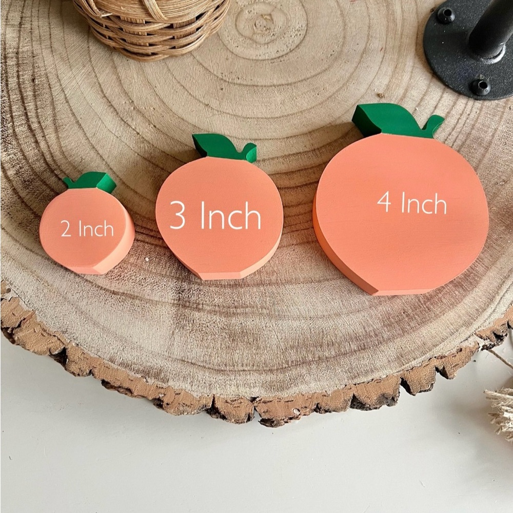 Peach Shaped Wooden Decor Set